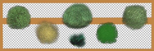 PSD sets of variant 3d grass with transparency