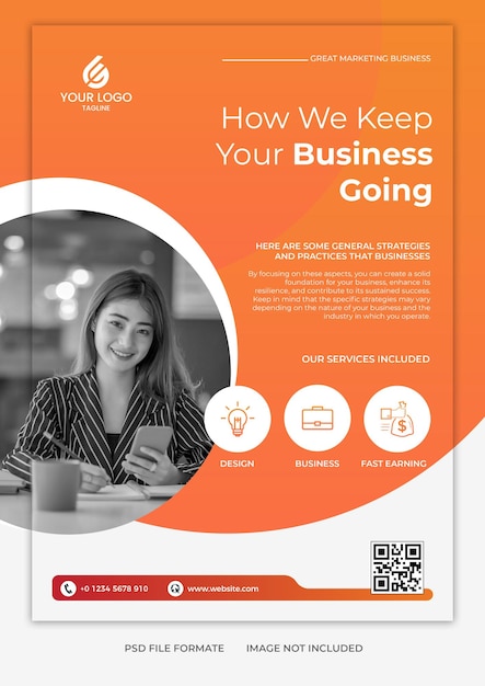 Sett tonen for suksess med vår sofistikerte Corporate Business Flyer PSD