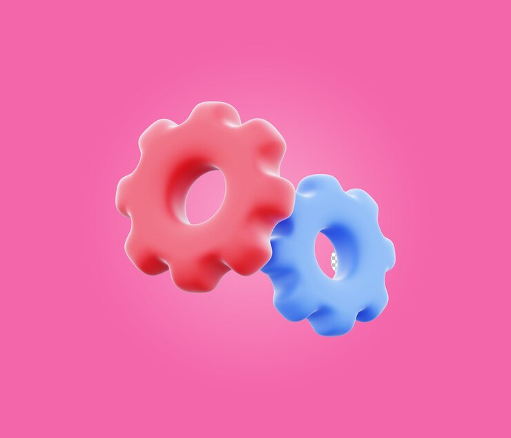 PSD 기어 아이콘 3d 렌더링