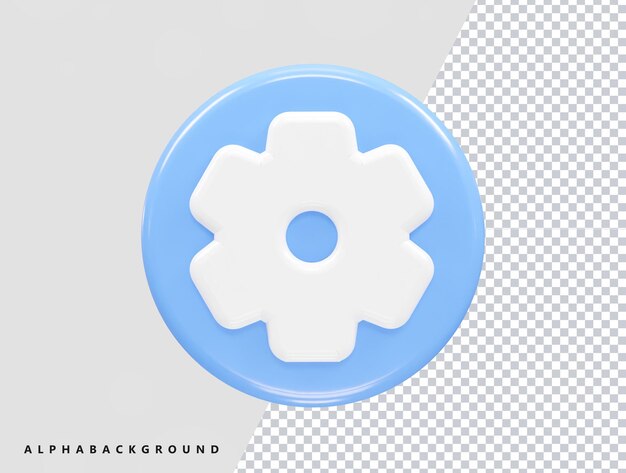 PSD setting icon 3d illustration rendering element