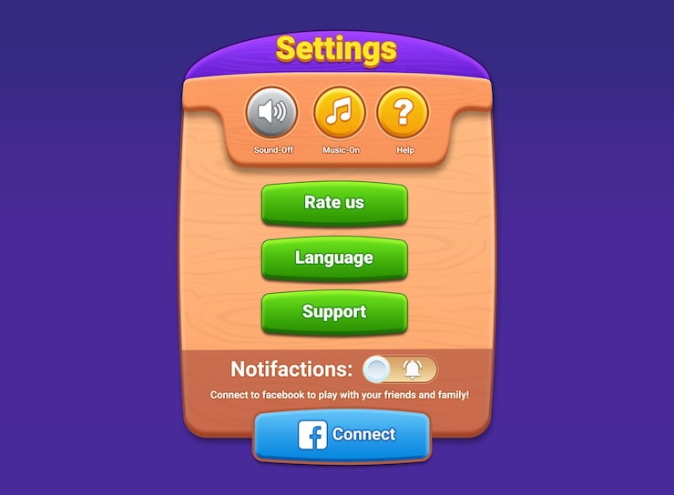 PSD setting screen game ui game ui 2d game ui cartoon game ui casual game ui game ui ps game panel