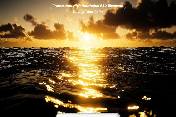 PSD setting sun sea sunset beautiful superb view scenery background