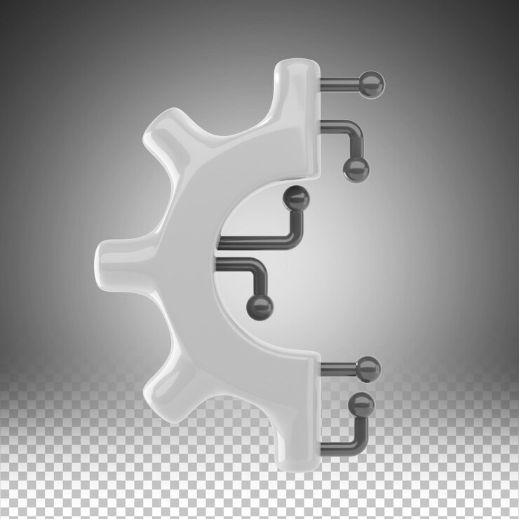 PSD setting technology 3d icon and illustration