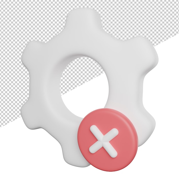 PSD setting wrong repair side view 3d rendering icon illustration ontransparent background