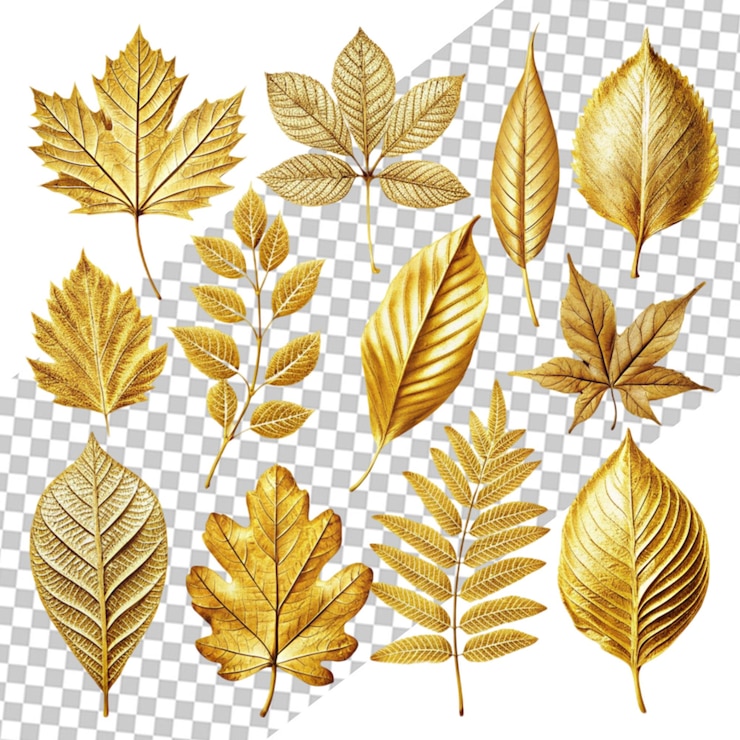 PSD several leaves from the tree are shown