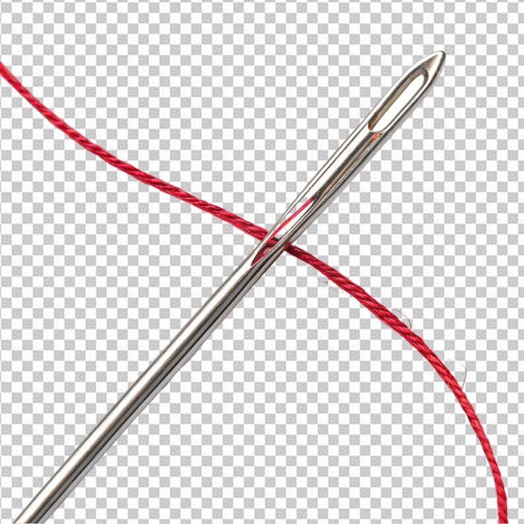 PSD sewing needle with thread
