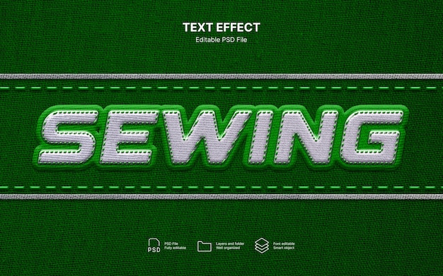 PSD sewing text effect