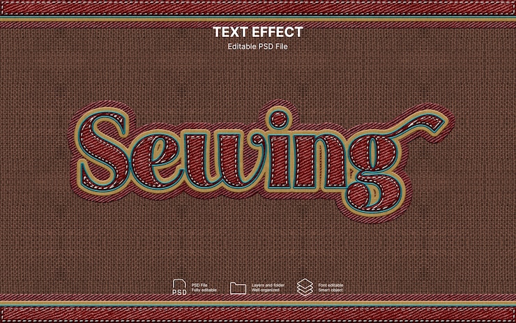 PSD sewing  text effect