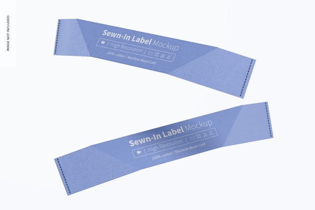 Sewn-in labels mockup, floating