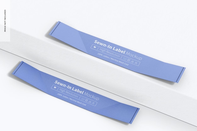 sewn-in labels on surface mockup
