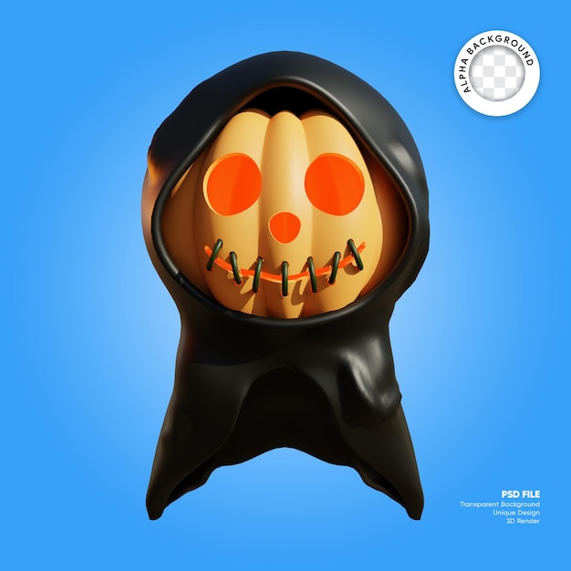 Sewn mouth pumpkin reaper 3D Element Spooky