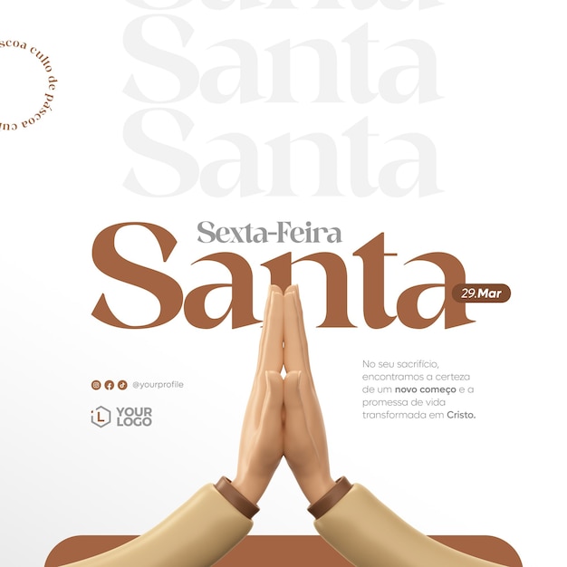 Sexta Feira Santa 포르투갈어 소셜 미디어 포스트 템플릿