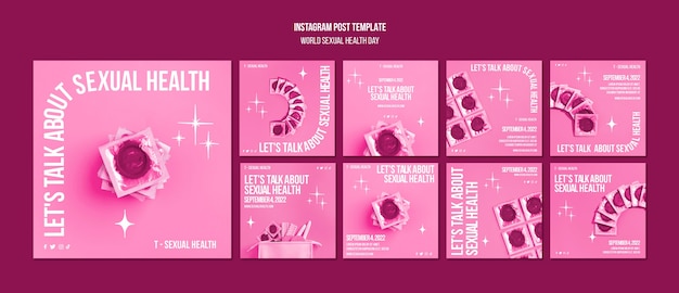 PSD sexual health instagram post template design