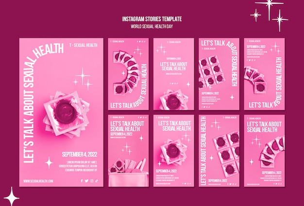 PSD sexual health instagram stories template design