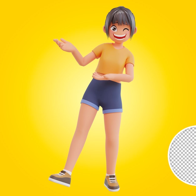 Sexy girls showing something 3d cartoon illustration