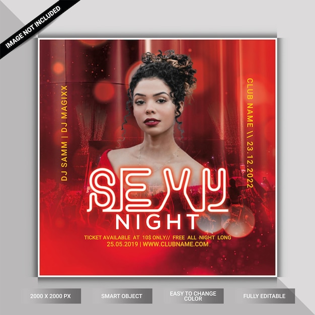 PSD sexy night club party flyer template