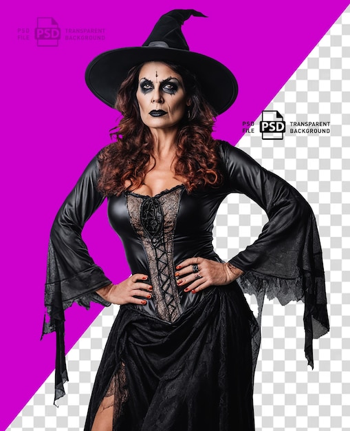 PSD sexy witch photo transparent background psd