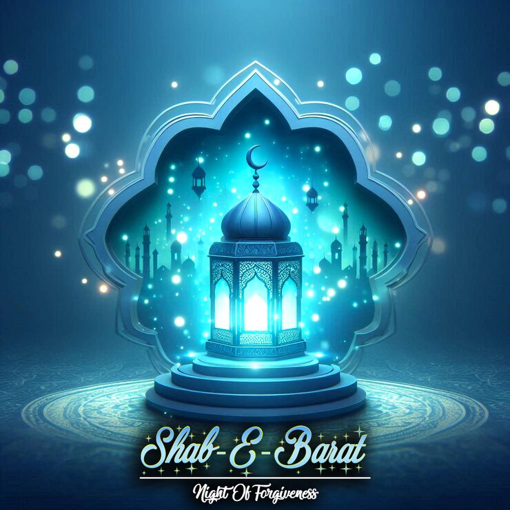 PSD shab e barat celebration illustration psd with text template