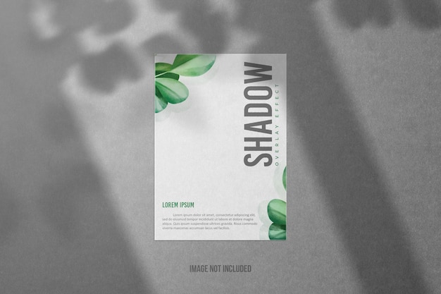 Shadow mockup overlay with white paper and gray textured background vol 26