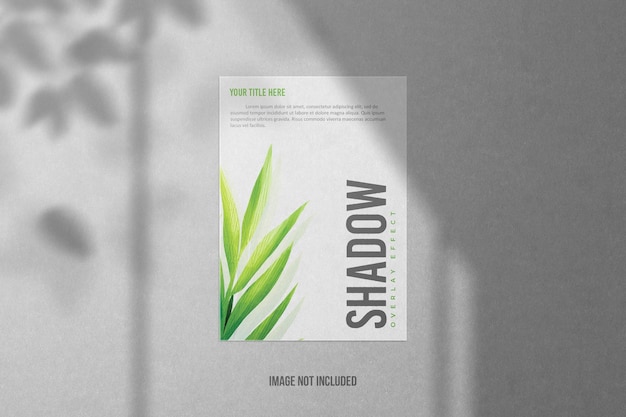 Shadow mockup overlay with white paper and gray textured background vol 29