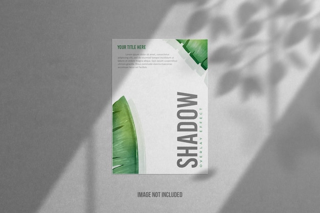 Shadow mockup overlay with white paper and gray textured background vol 30