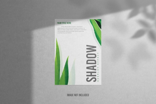 Shadow mockup overlay with white paper and gray textured background vol 33