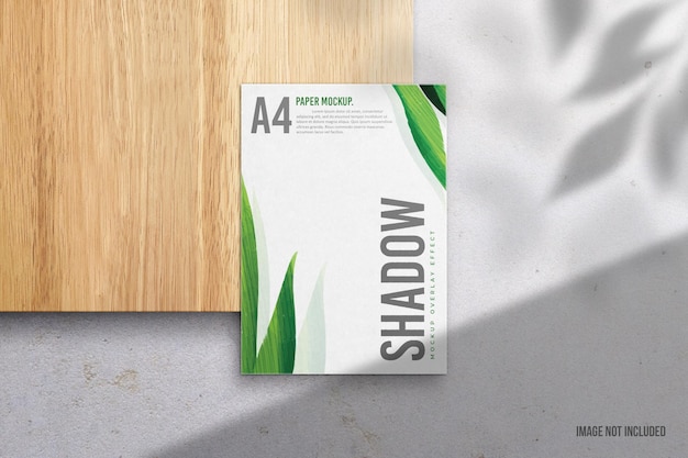 PSD shadow mockup overlay with white paper and gray textured background vol 36