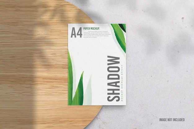 PSD shadow mockup overlay with white paper and gray textured background vol 39