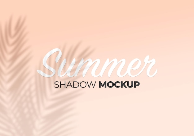 PSD shadow overlay effects mockup with tropical leaves background