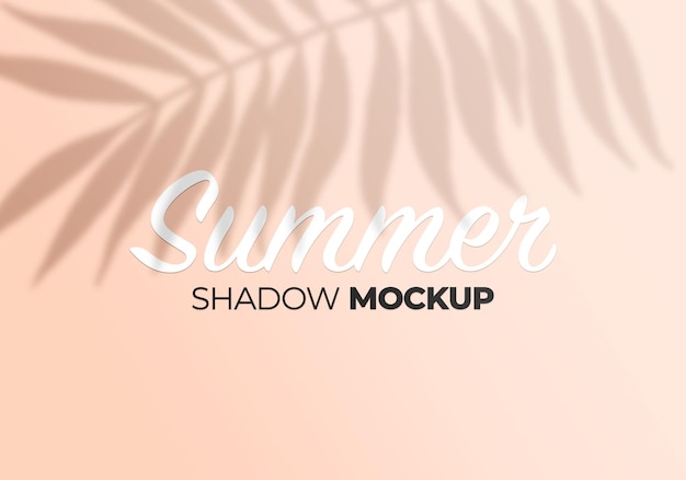 PSD shadow overlay effects mockup with tropical leaves background