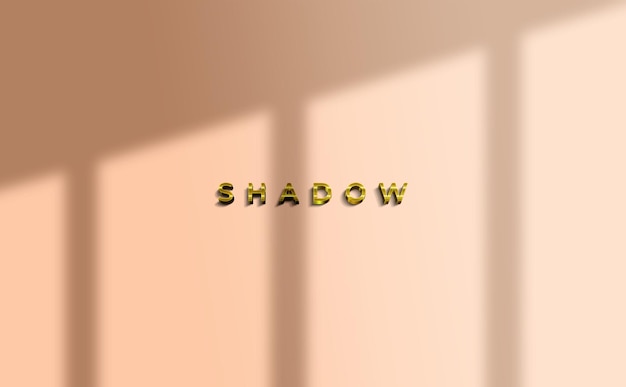 Shadow overlay mockup template with text gold