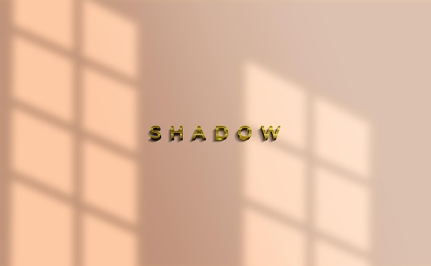 Shadow overlay mockup template with text gold