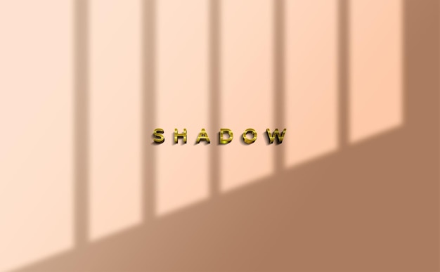 PSD Шаблон мокапа shadow overlay с золотым текстом