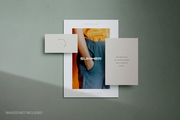 Mockup di cancelleria con sovrapposizione di ombre