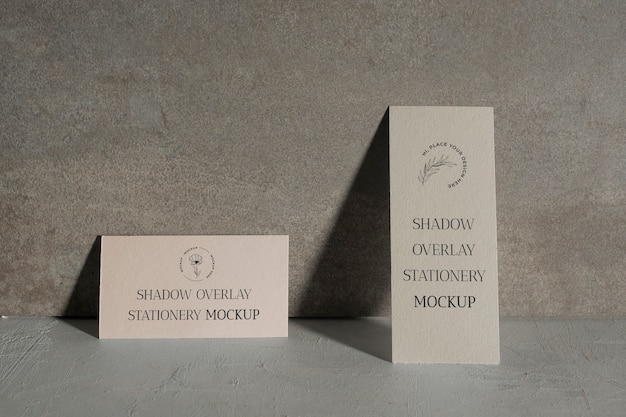 PSD shadow overlay stationery mockup