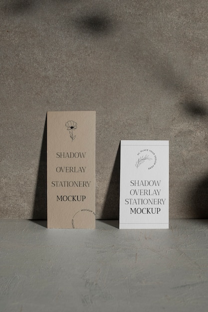 PSD shadow overlay stationery mockup