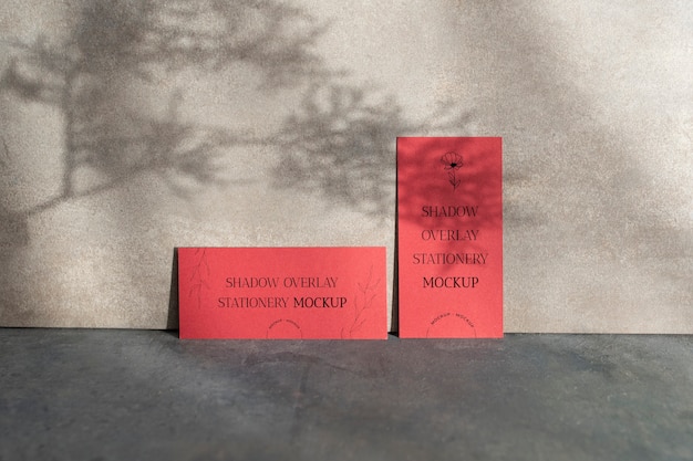 shadow overlay stationery mockup