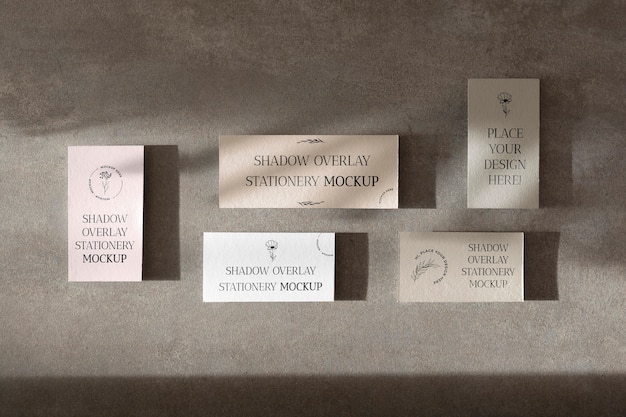 PSD shadow overlay stationery mockup