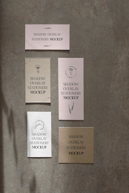 Shadow overlay stationery mockup
