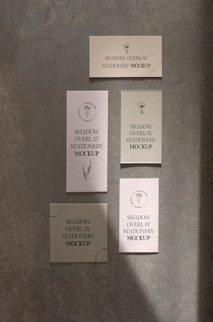 Shadow overlay stationery mockup