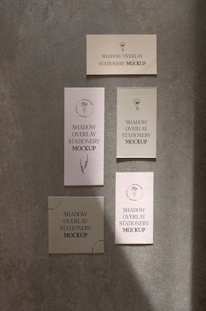 PSD shadow overlay stationery mockup