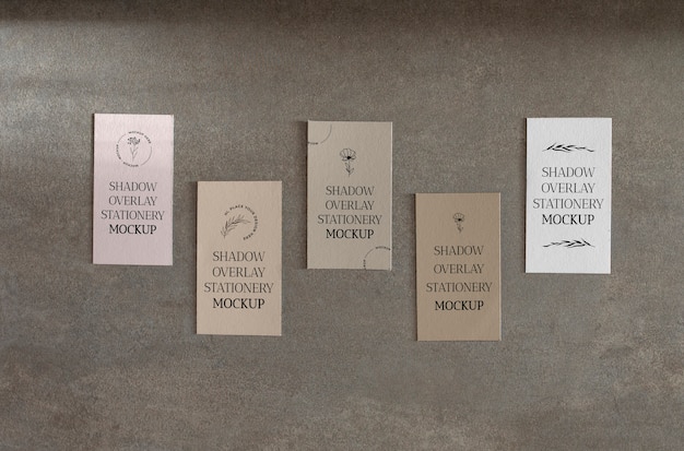 shadow overlay stationery mockup