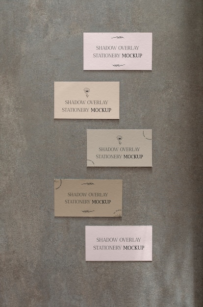 shadow overlay stationery mockup