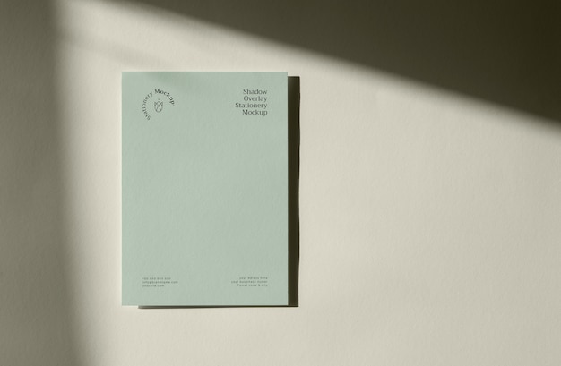 PSD shadow overlay with stationery mockup