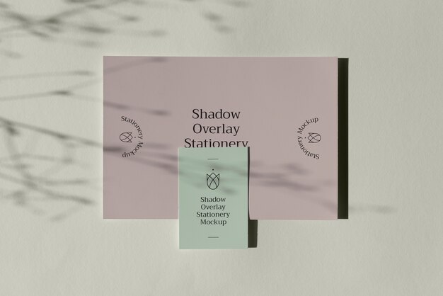 Shadow overlay with stationery mockup