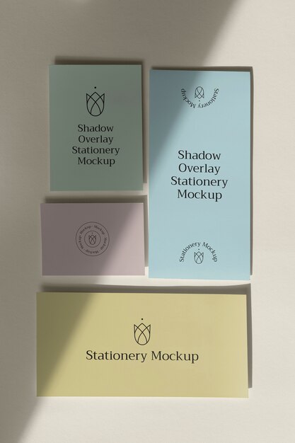 Shadow overlay with stationery mockup