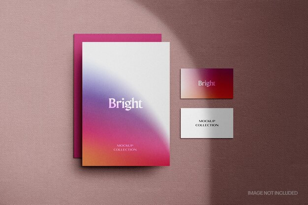 Shadow stationery mockup scen