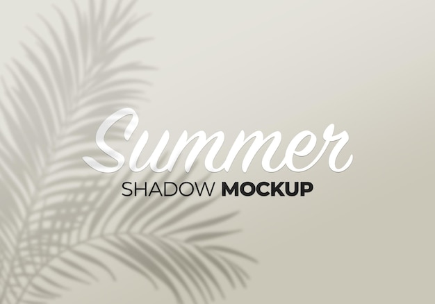 Shadows mockup tropic palm leaves on a white wall