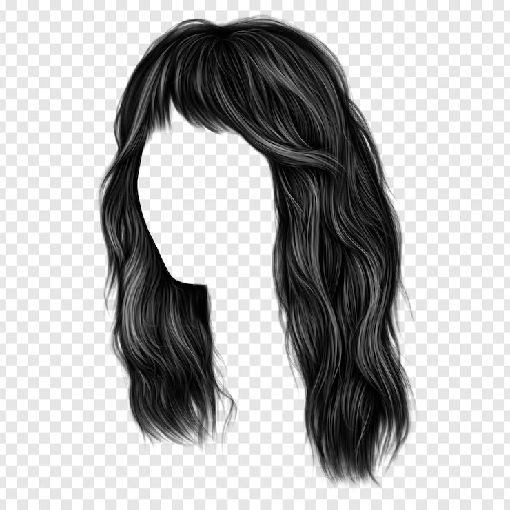 PSD シャグ・ヘアカット (png) フリー・ハンド・ペイント・イラストレーション