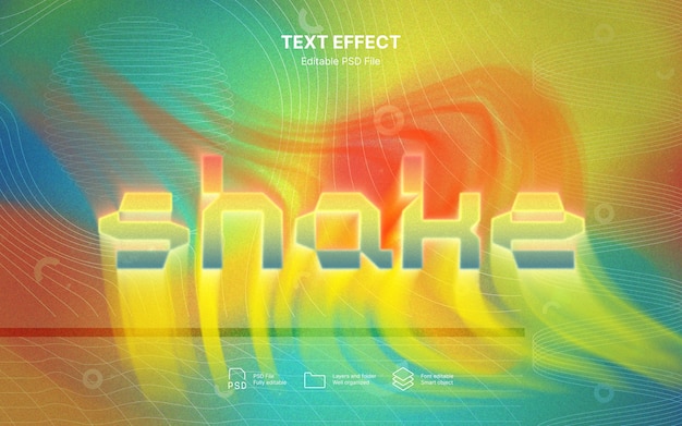 PSD shake text effect